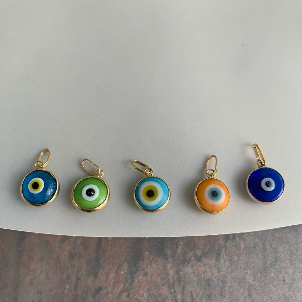 Evil eye 14k Italy gold pendant